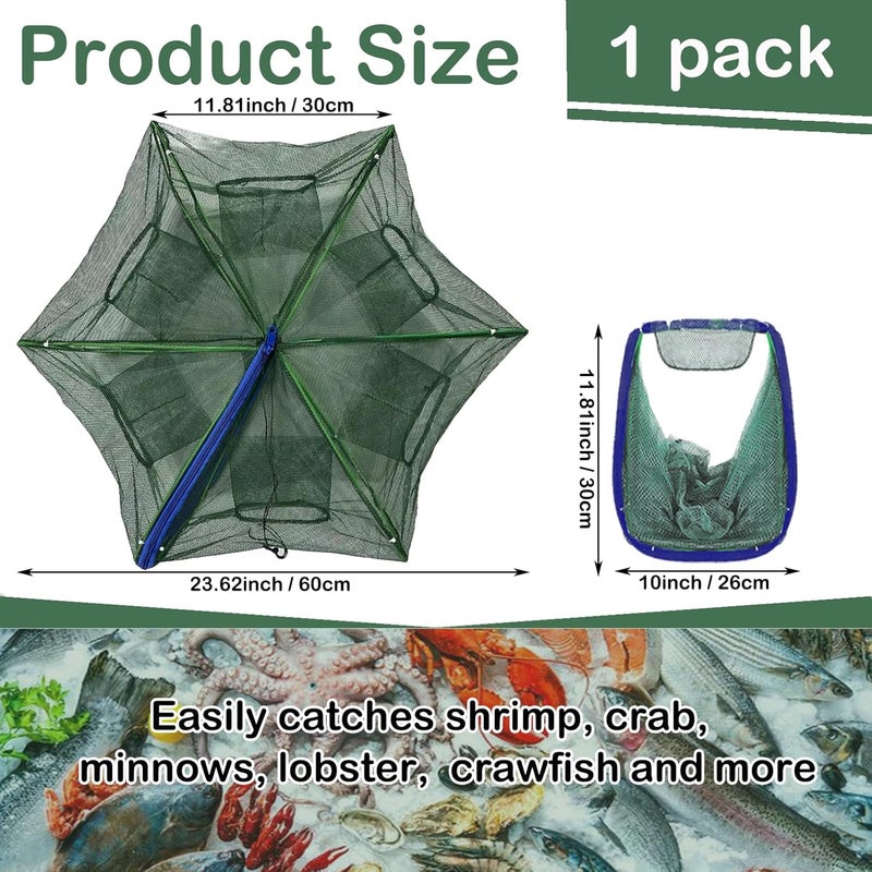 Leukate Collapsible Fishing Bait Minnow Trap - Durable Fish Trap Net for Minnow, Crab, Crayfish, Shrimp Fish Trap Net - Designed for Minnows and Beyond - Image 2